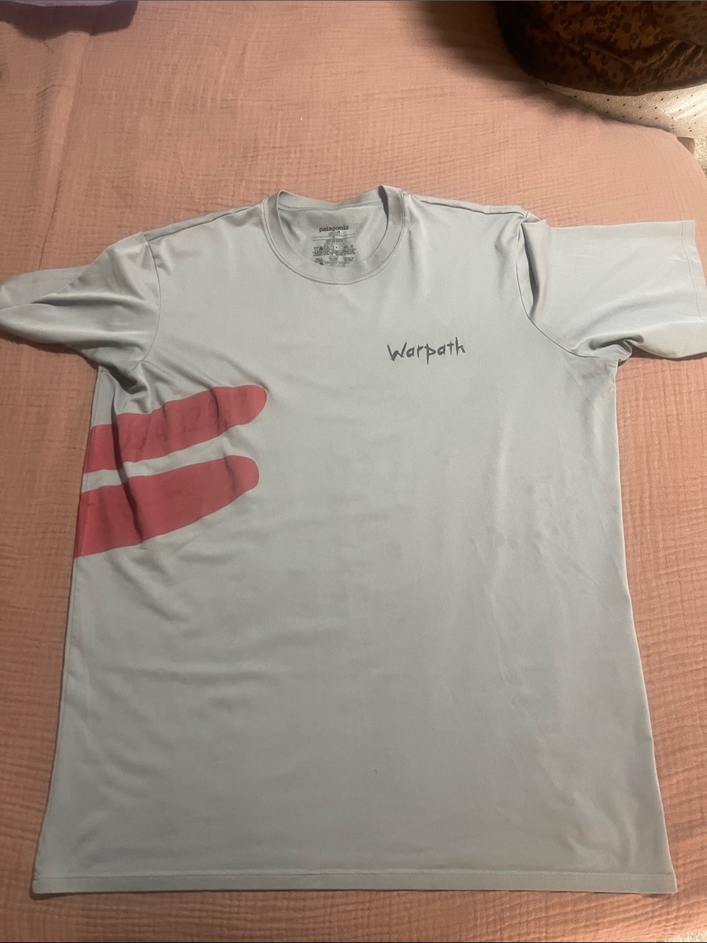 Patagonia Gray Short-Sleeve Tee with warpath Side Graphic